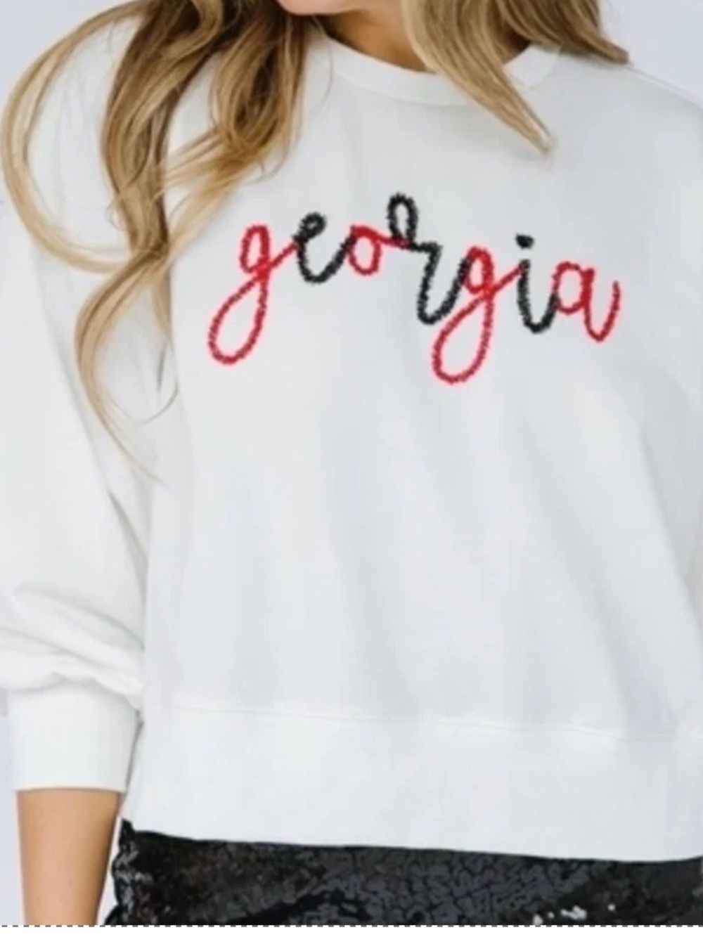NEW MARY SQUARE millie Georgia football sweatshirt in ivory sz L
